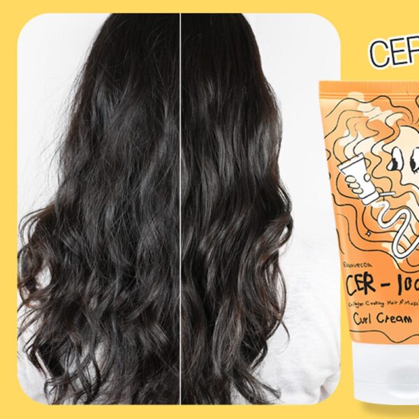 Resultados con Elizavecca Crema para rizos Cer-100 Collagen Coating Hair A+ Muscle Curl Cream
